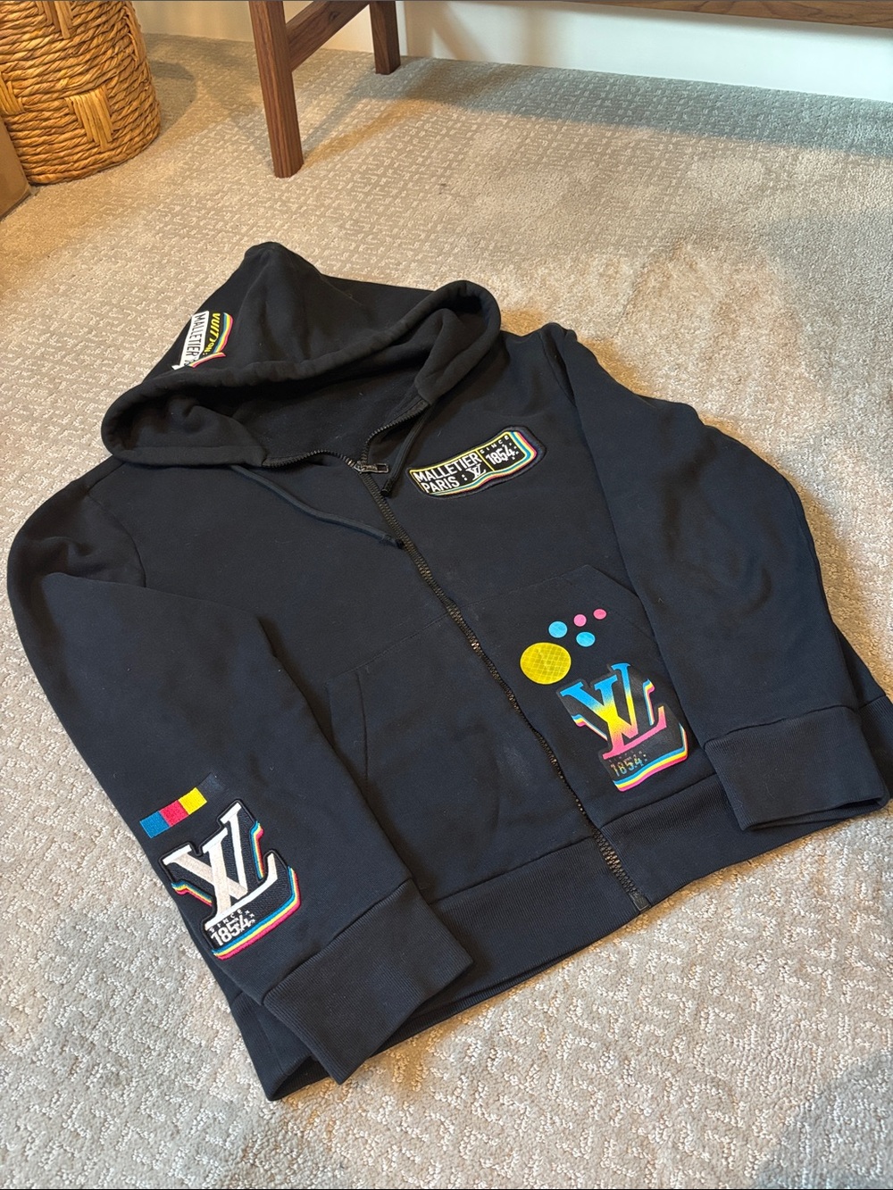 AUTH Louis Vuitton 2023 Jazz Multi Logo Zip Hoodie, Good Used Condition, M - Picture 6 of 15